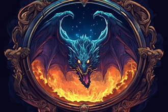 create a fantasy game logo and branding