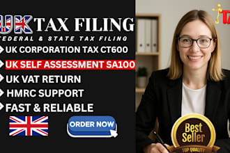 file UK tax return, sa100 tax filing, self assessment,  ct600, corporation tax