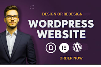 build responsive wordpress website design with elementor pro, astra theme, divi
