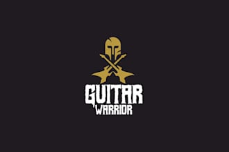 design badass guitar warrior logo