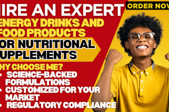 formulate energy drinks and food products, vitamins and nutritional supplements