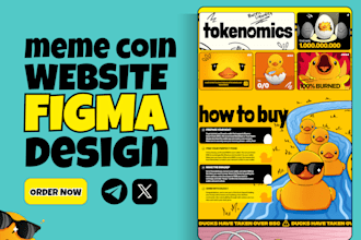 design engaging memecoin website UI in figma template, meme coin website expert