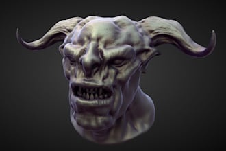 create detailed 3d head, bust, action figure and statue model for 3d printing
