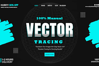 manual vector trace, convert logo or image to clean vector