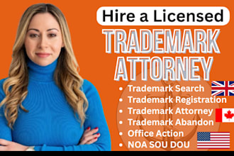 be your uspto licensed patent and trademark attorney for filing legal service