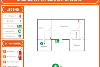 design fire emergency evacuation map for your floor layout