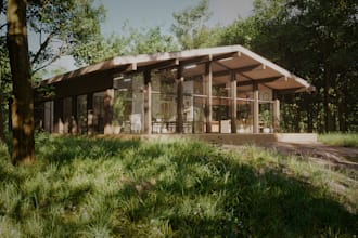 design 3d cabin, tiny house, container house, cottage, 3d exterior, 3d interior