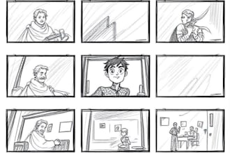 sketch cinematic storyboard frames fast for animation or video projects