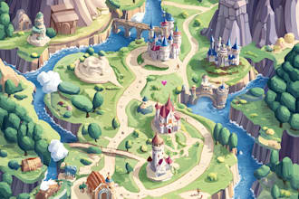 crate fantasy map illustration isometric map, event or city map, 2d vector map