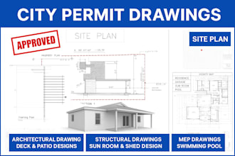 stamped architectural mep and structural drawings for city permit