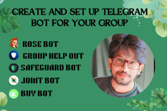 create telegram bot, group bot and set up a professional bot for group