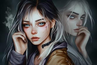 draw anime, realistic portrait or dnd character