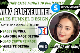 wix landing page, clickfunnel landing page, systeme io sales funnel, wix expert