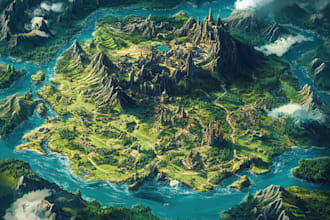 create a beautiful fantasy map in for you