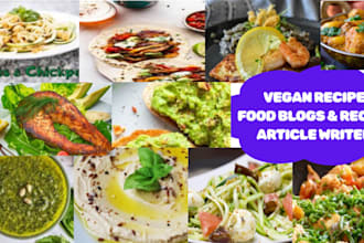 write and design vegan recipe for your cookbook or recipe book