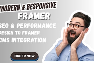 design a modern, responsive, and user friendly website using framer or webflow