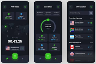 develop your custom VPN mobile app for android, ios with admin panel, firebase