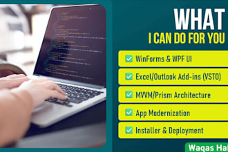 develop or fix desktop apps in wpf or  winforms