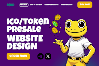 design ico listing token presale website,  memecoin token website expert
