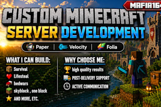 develope and setup professional minecraft server for you