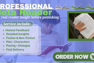 be your honest and reliable beta reader for your book or manuscript