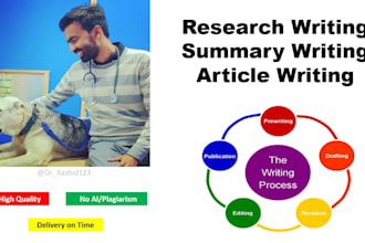 assist with article summary and research writing