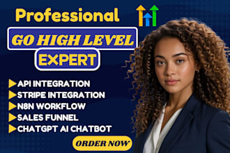 build gohighlevel sales funnel ai chatbot stripe automation marketing crm n8n