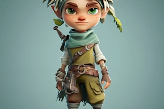 design 3d style cartoon character