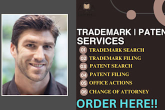make deep trademark and patent search, tm and patent filing for US and non US