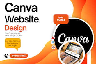 create canva website, and build business webdesign