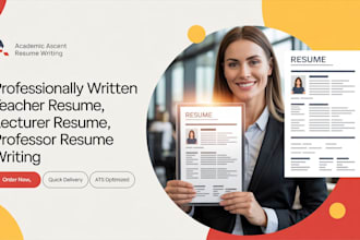 professionally write teacher resume,lecturer resume, professor resume