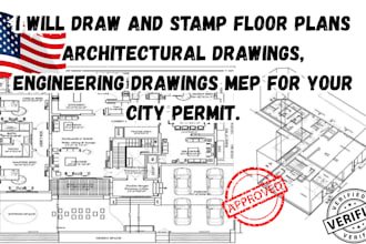 draw stamp architectural drawing, site floor plans blueprint havc elevation, mep