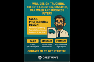 design trucking, freight, logistics, dispatch, car wash, and business flyers