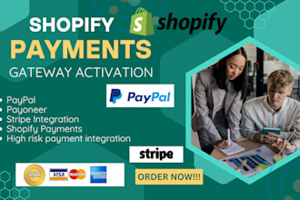 integrate stripe paypal wise any payment gateway on shopify  wordpress or wix