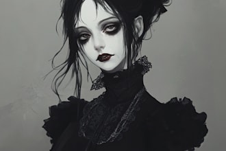 draw fantasy or dark creepy horror art illustration