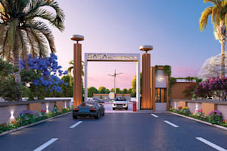 turn 2d autocad to 3d landscape, environment garden,lighting planner,cozy studio