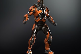 fantacy 3d cyborg model, robot, mechanical humanoid, animation