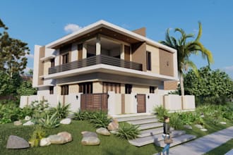 3d luxury villa modern home,immersive VR,3d rendering,3d exterior design,blender