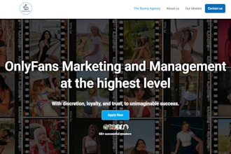 build onlyfans management website, modeling website, onlyfans agency website