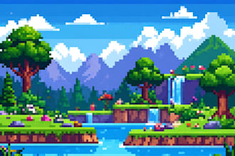 do pixel environment 2d pixel tileset sprite sheet animation rpg game pixel map