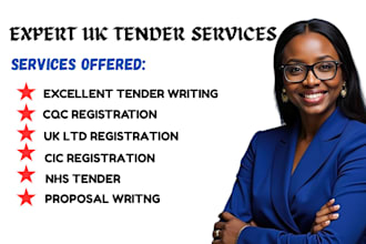 prepare nhs, cqc, and healthcare tender bids for UK contracts