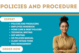 home care policy and procedures manual, ndis sops, and employee handbooks