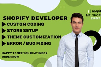 be your shopify developer expert in design, clone, bug fix and custom coding
