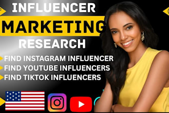 find instagram, tiktok, youtube influencer to research influencer marketing list