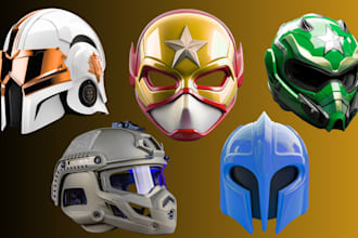 sculpt wearable 3d mask, 3d helmet, cosplay mask helmet stl file for 3d printing