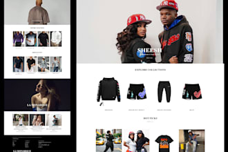 design y2k streetwear clothing brand shopify website with a 3d logo