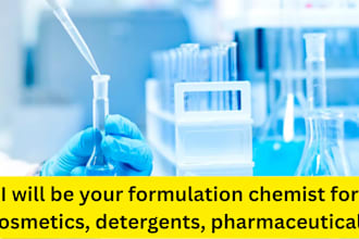 be your formulation chemist for cosmetics, detergents, pharmaceuticals