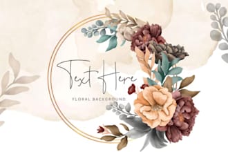 design unique feminine botanical flower boho watercolor logo
