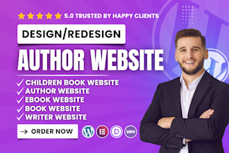 build modern book author website, ebook author website or children book website