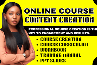 create online course content course curriculum workbook PPT slide course upload